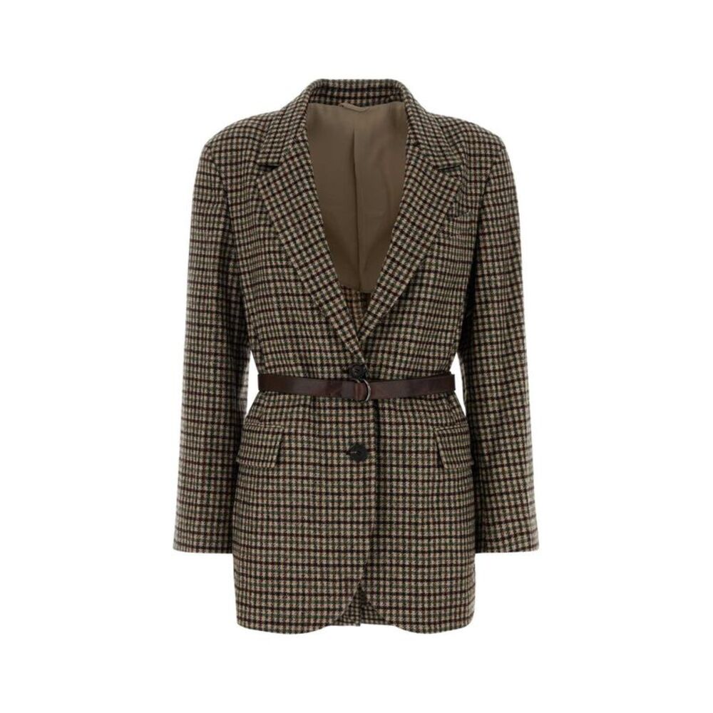 Brunello Cucinelli Women Embroidered Wool Blend Blazer